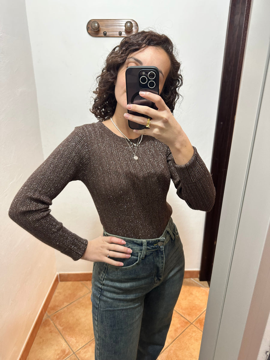 Maglioncino lurex girocollo