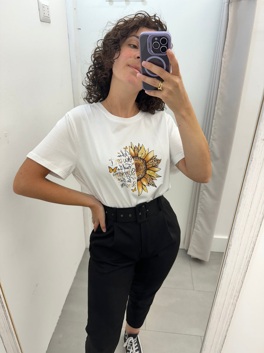 T shirt girasole e scritte