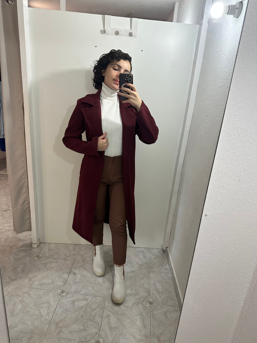 Cappotto lungo bordeaux