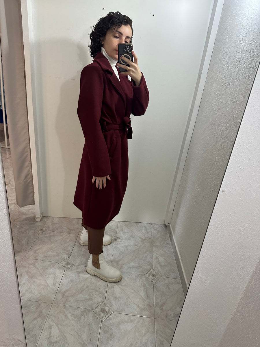 Cappotto lungo bordeaux