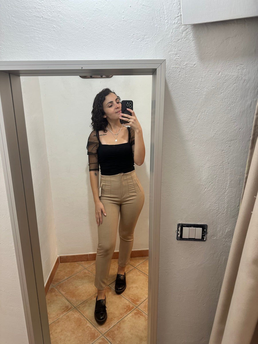 Pantaloni classic beige