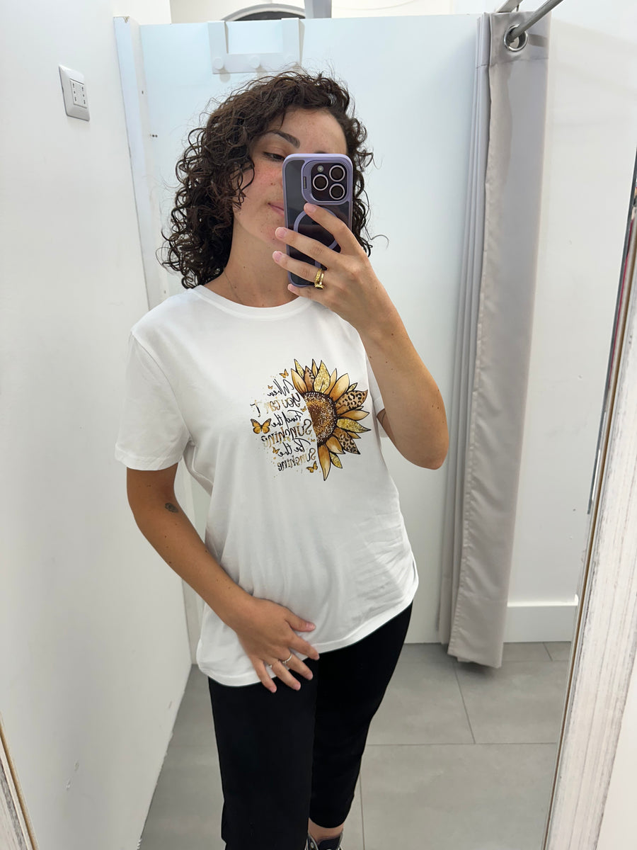 T shirt girasole e scritte