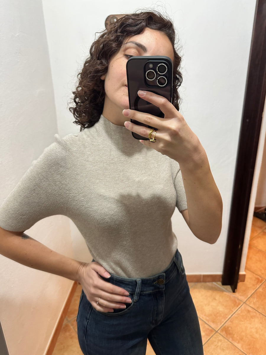 Maglioncino mezza manica beige