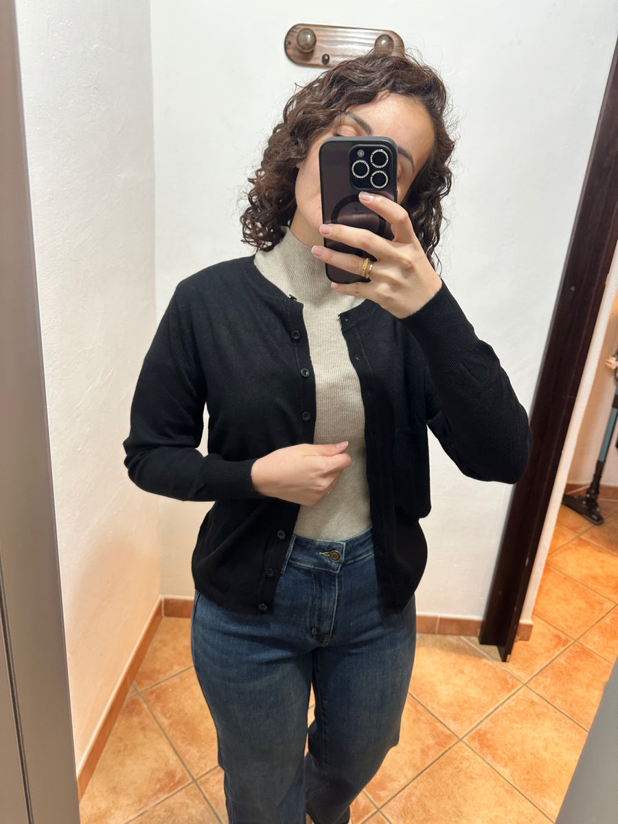 Cardigan classic scollo tondo
