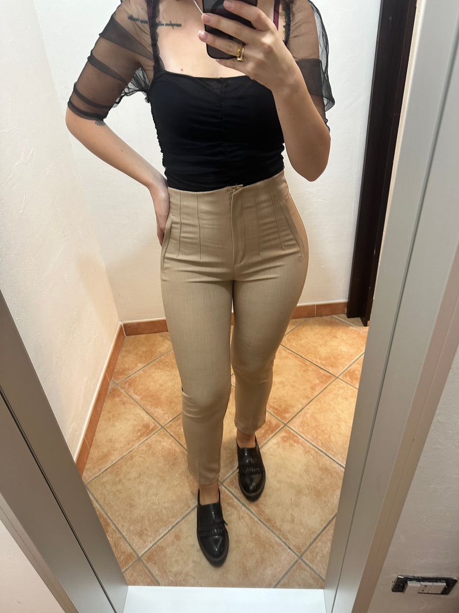 Pantaloni classic beige
