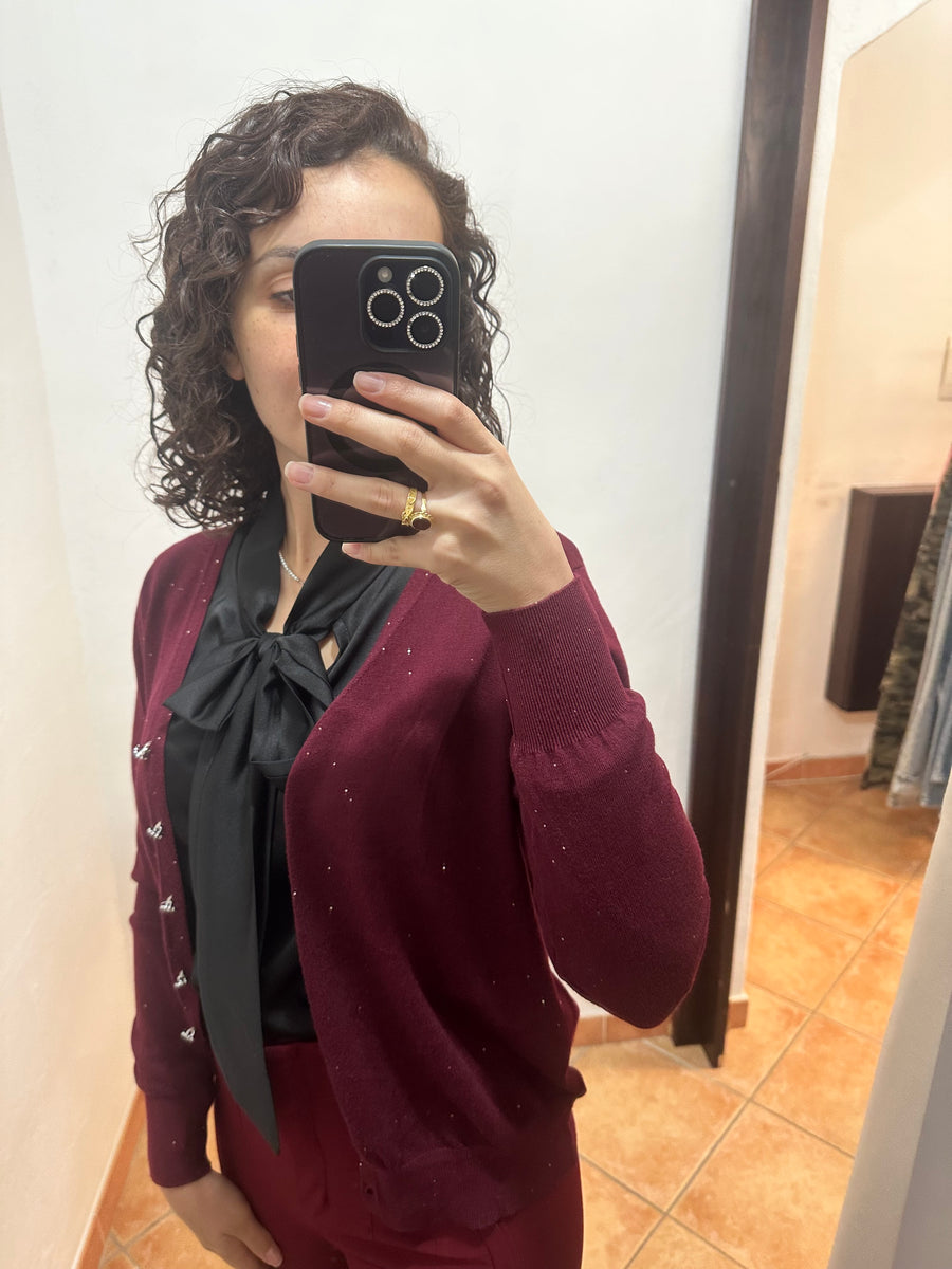 Cardigan lurex bottoncini gioiello