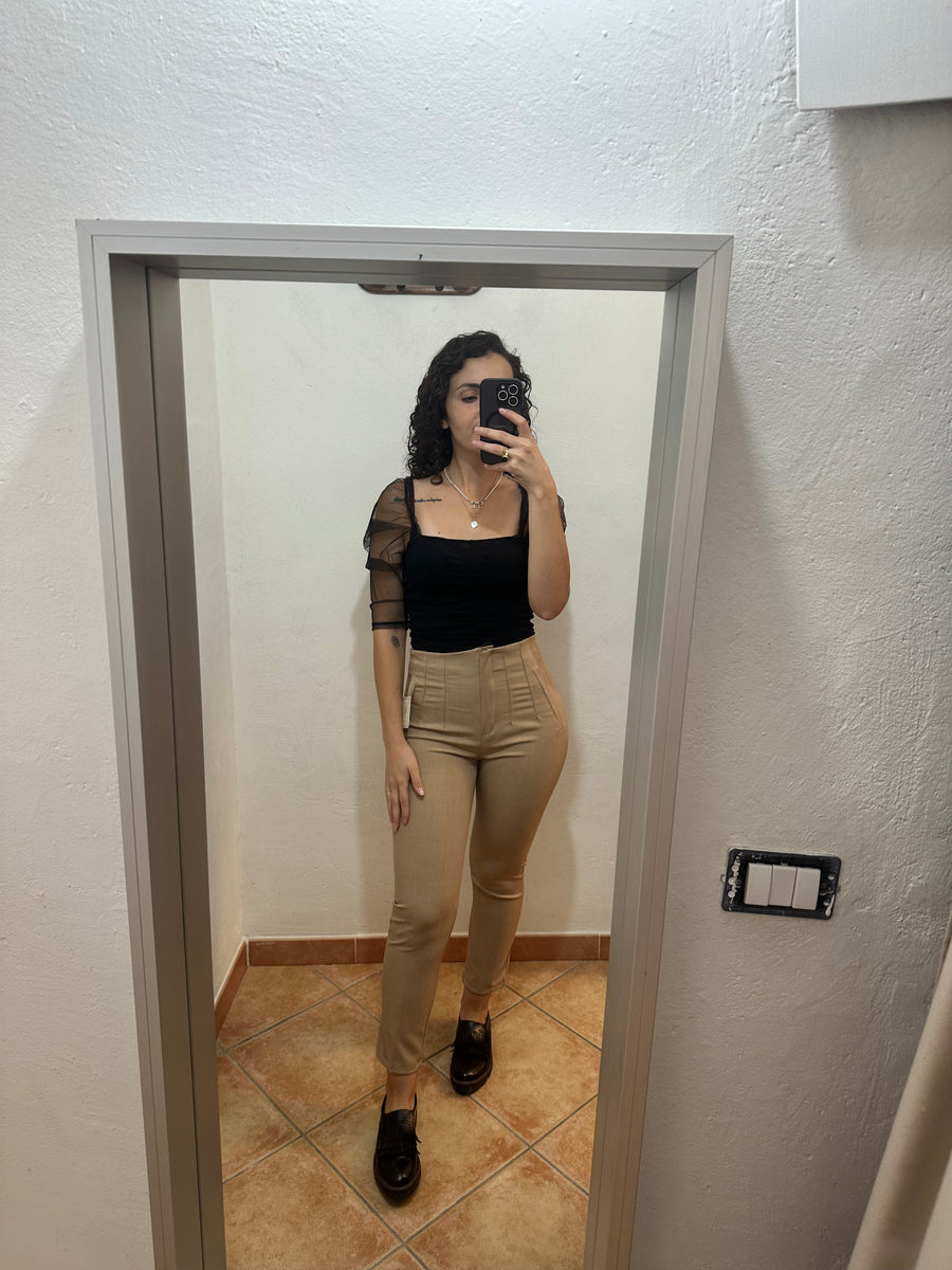 Pantaloni classic beige