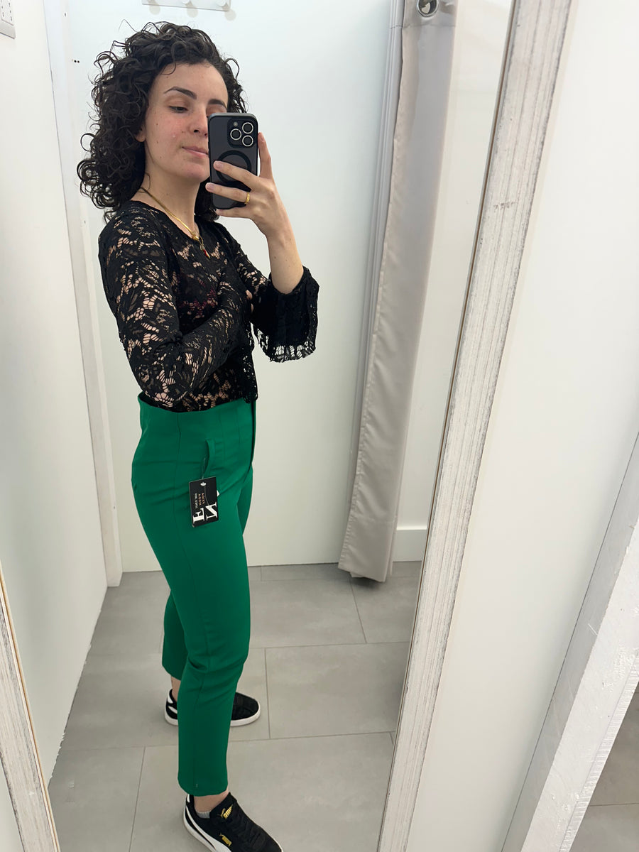 Body pizzo nero manica svasata