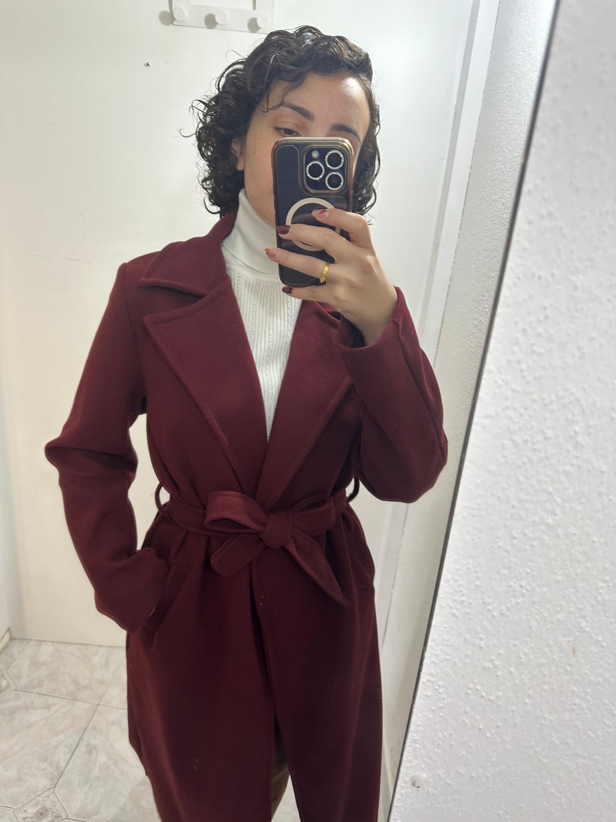 Cappotto lungo bordeaux