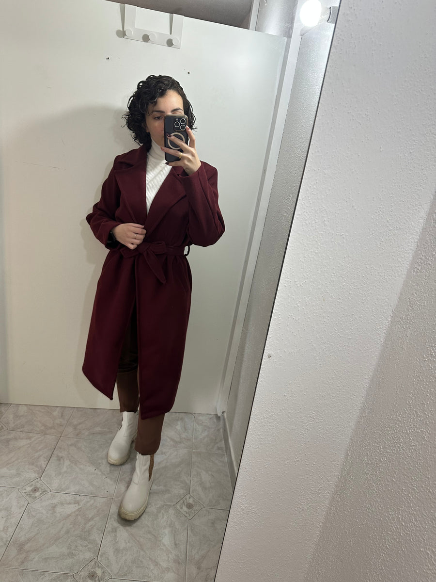 Cappotto lungo bordeaux