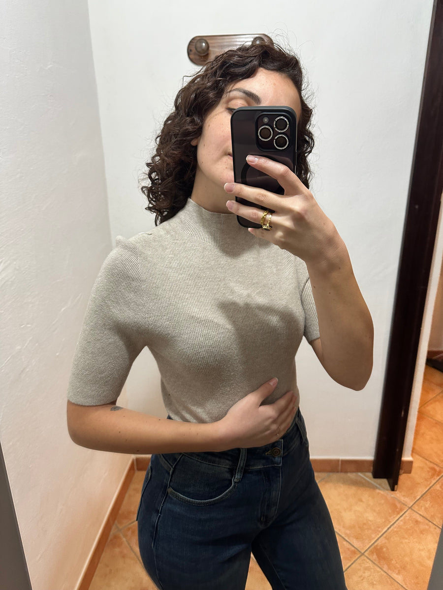 Maglioncino mezza manica beige