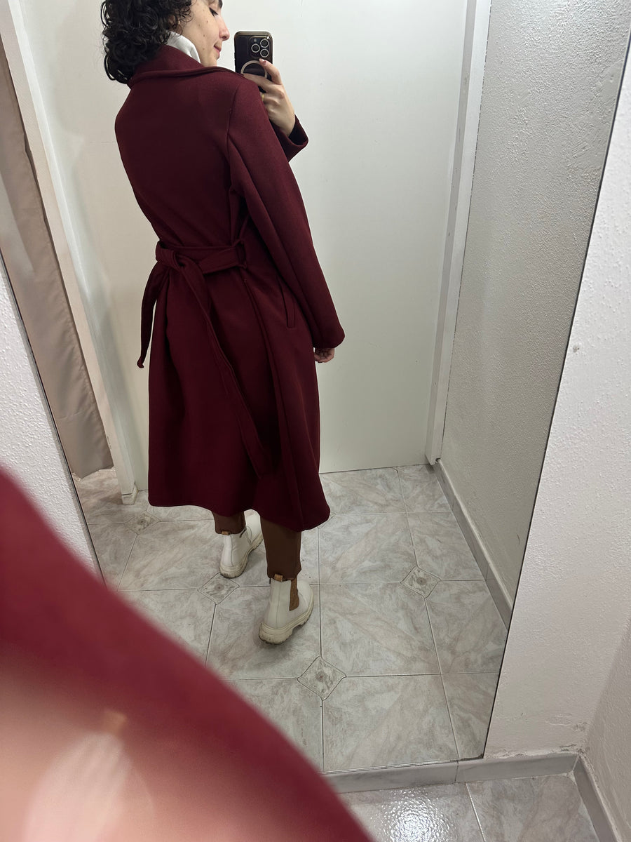 Cappotto lungo bordeaux