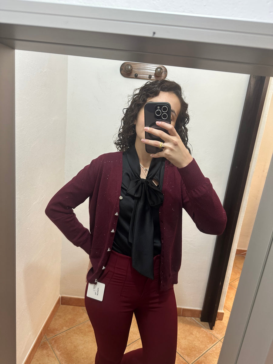 Cardigan lurex bottoncini gioiello