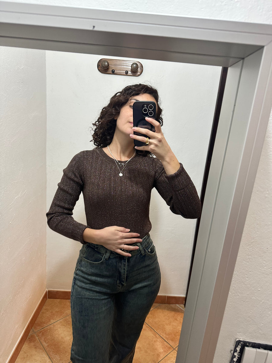 Maglioncino lurex girocollo