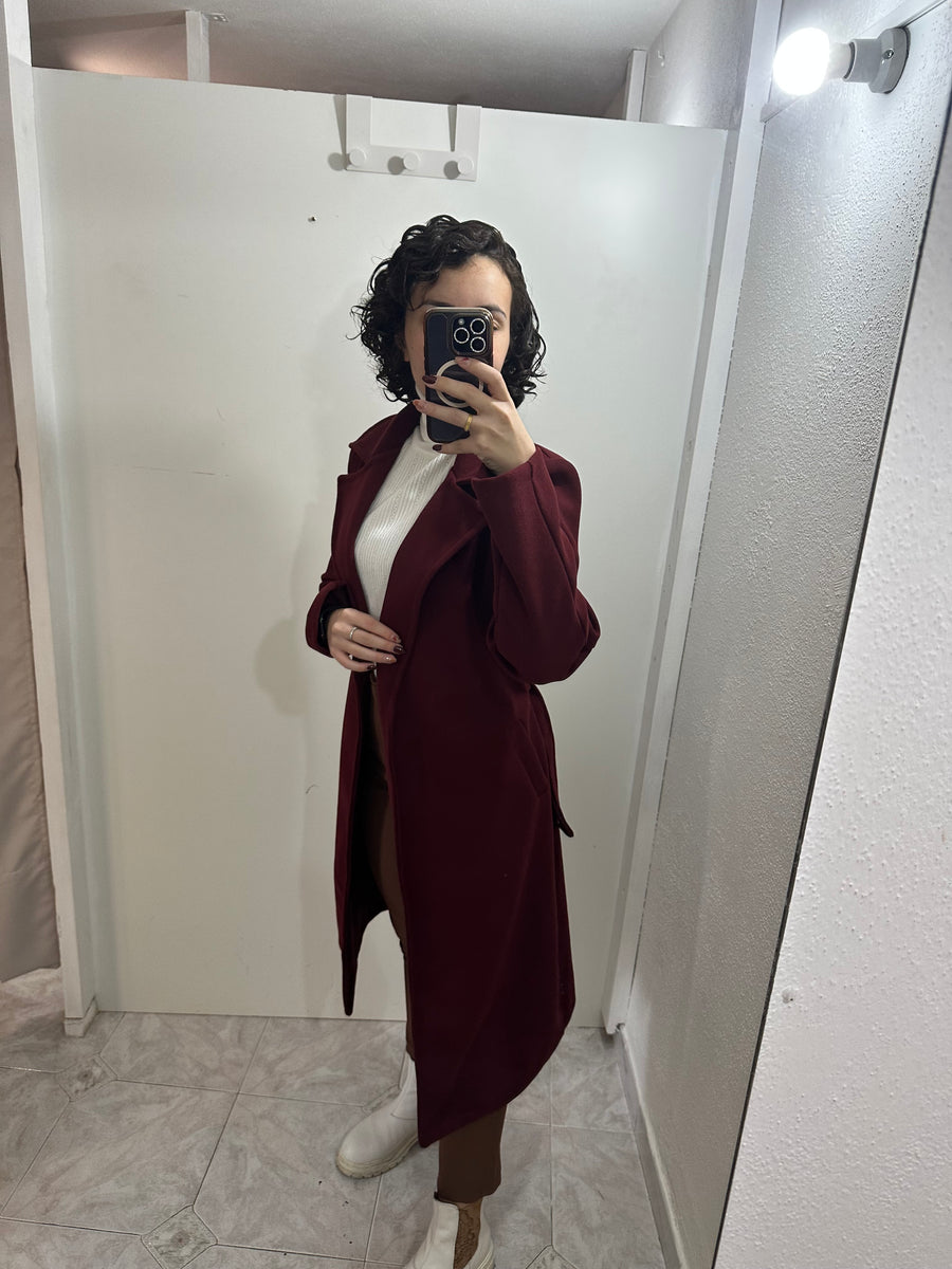 Cappotto lungo bordeaux