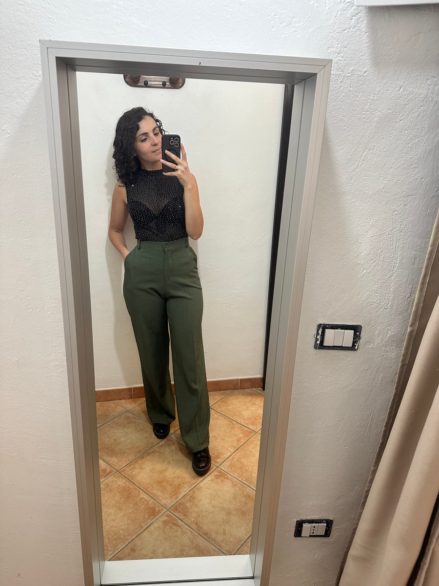 Body strass smanicato