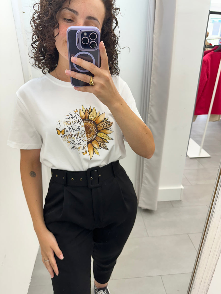 T shirt girasole e scritte