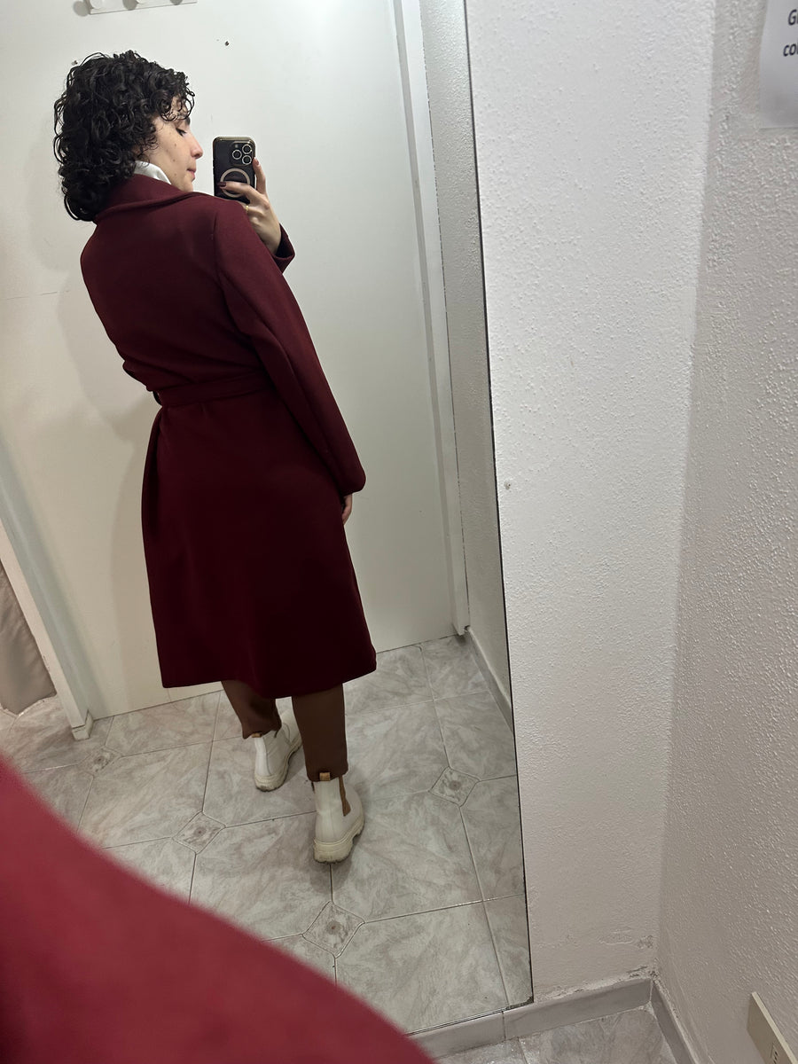 Cappotto lungo bordeaux