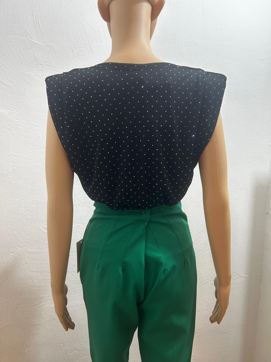 Blusa brillantinata nera