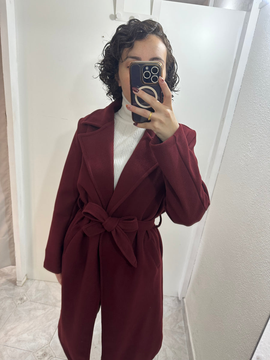 Cappotto lungo bordeaux