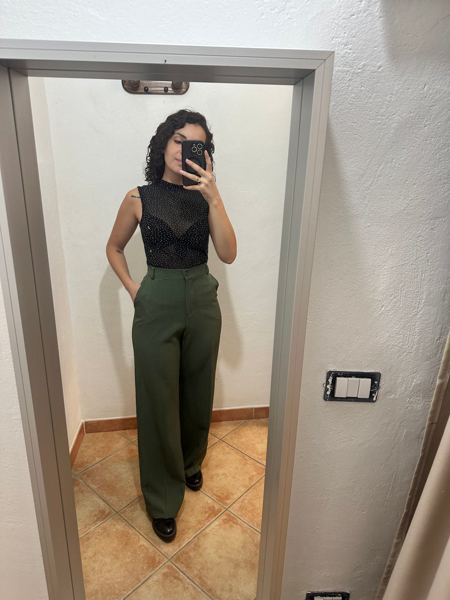 Body strass smanicato