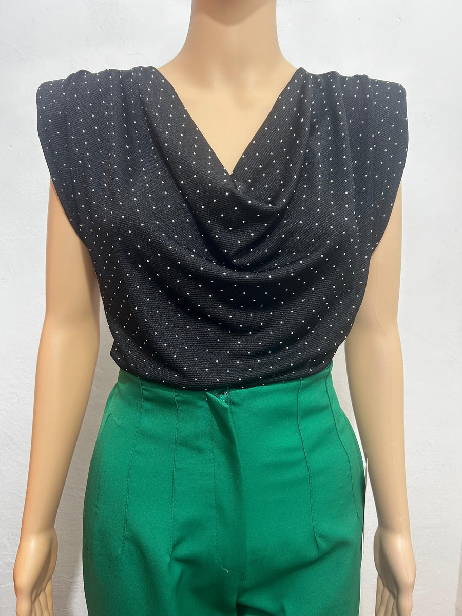 Blusa brillantinata nera