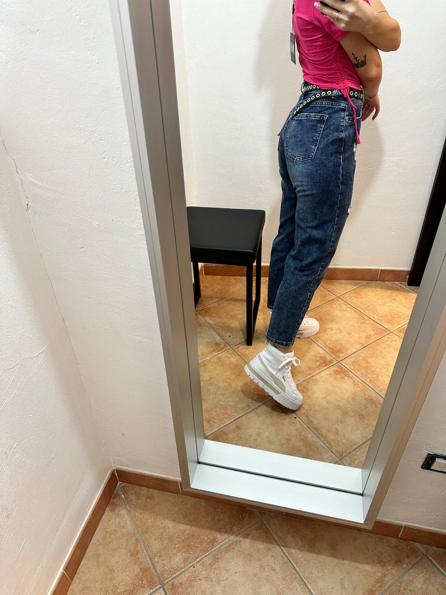 Jeans mom scuro