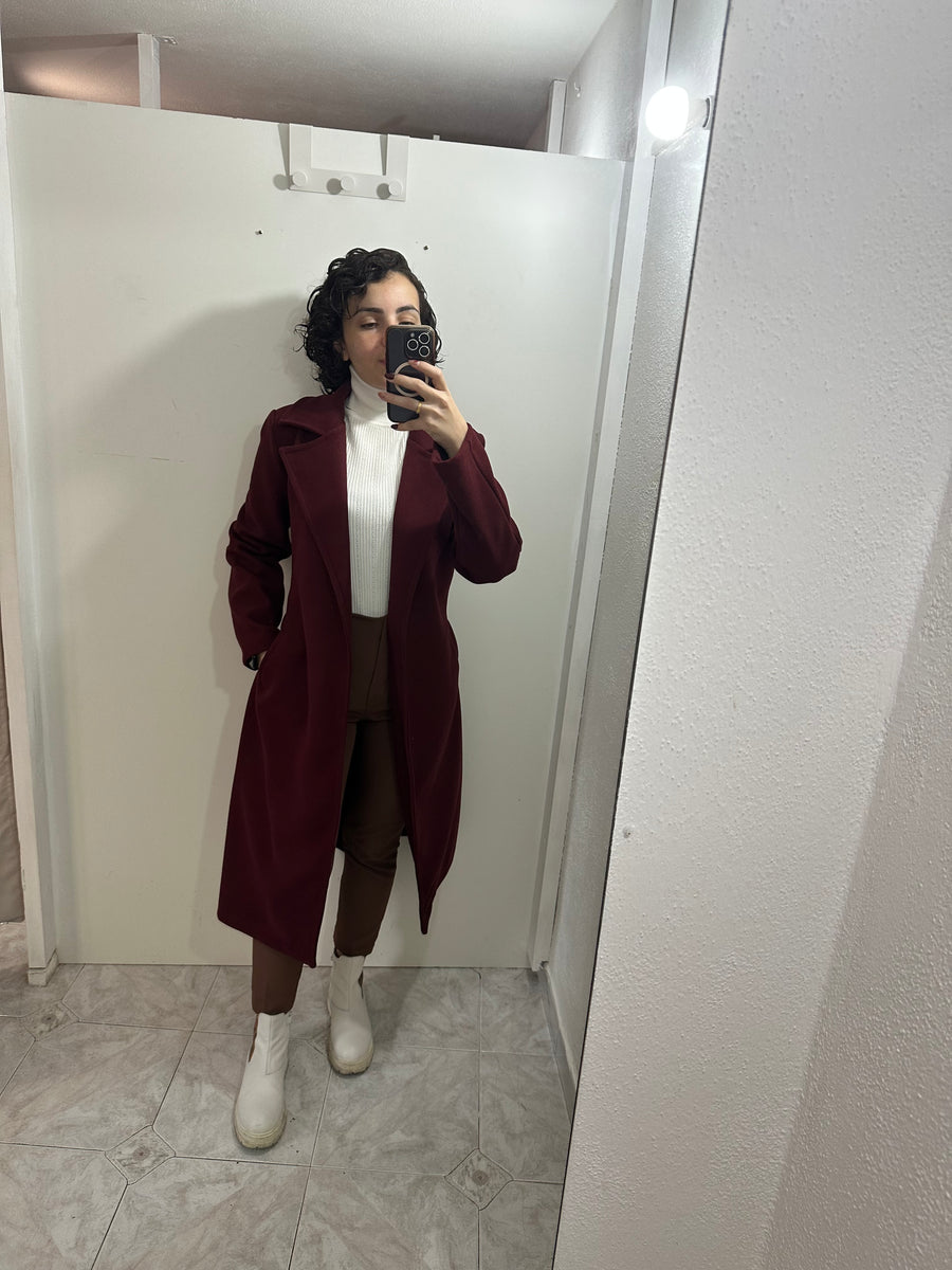 Cappotto lungo bordeaux