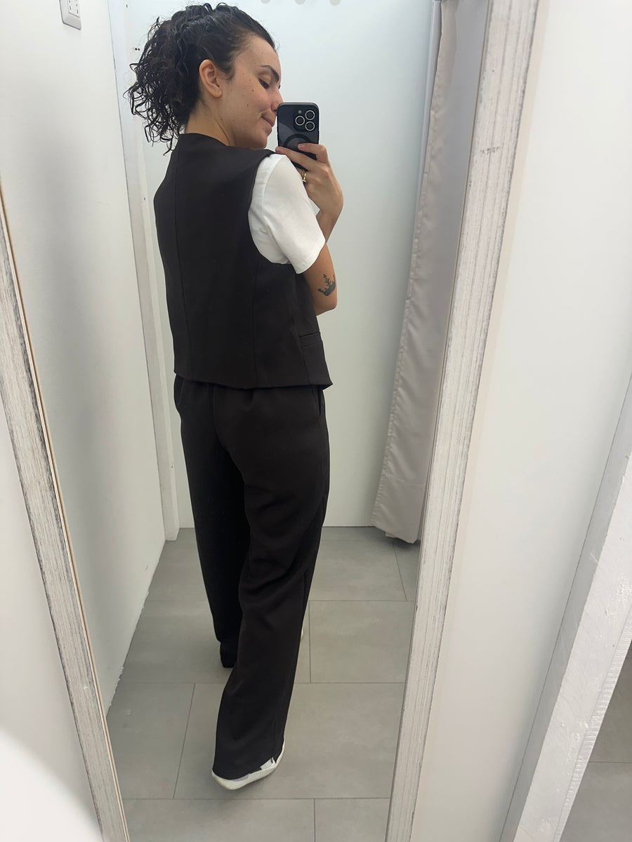 Completo gilet cioccolato