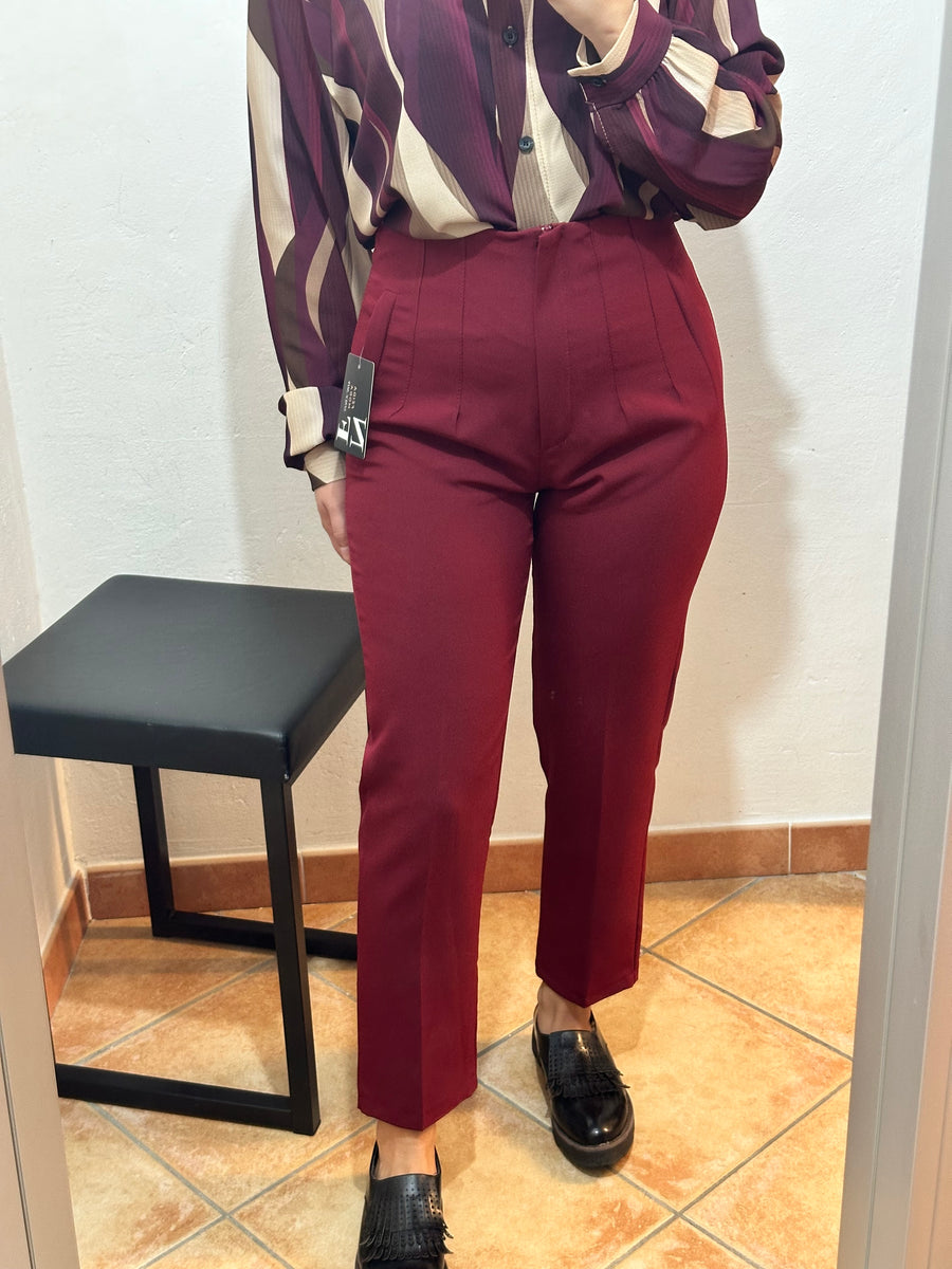 Pantaloni classic bordeaux