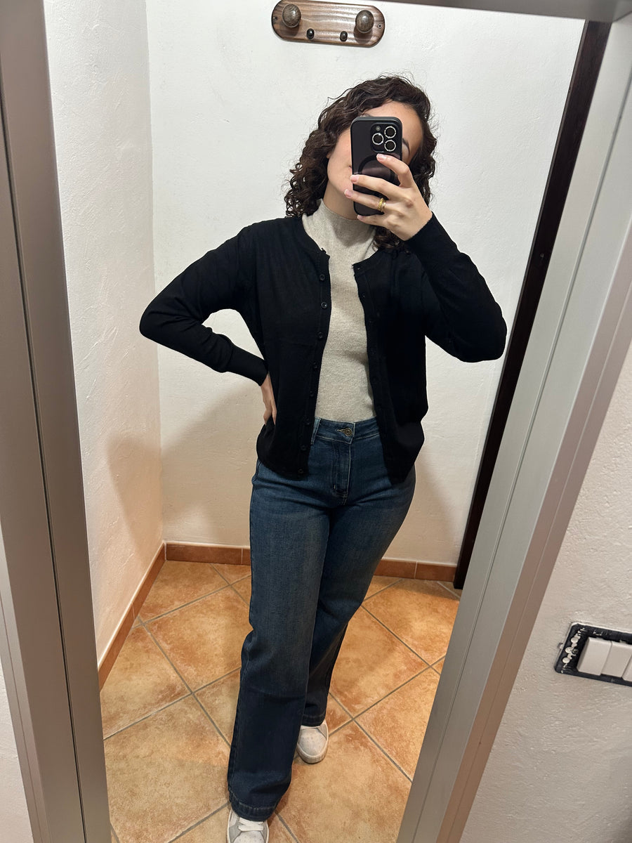 Cardigan classic scollo tondo