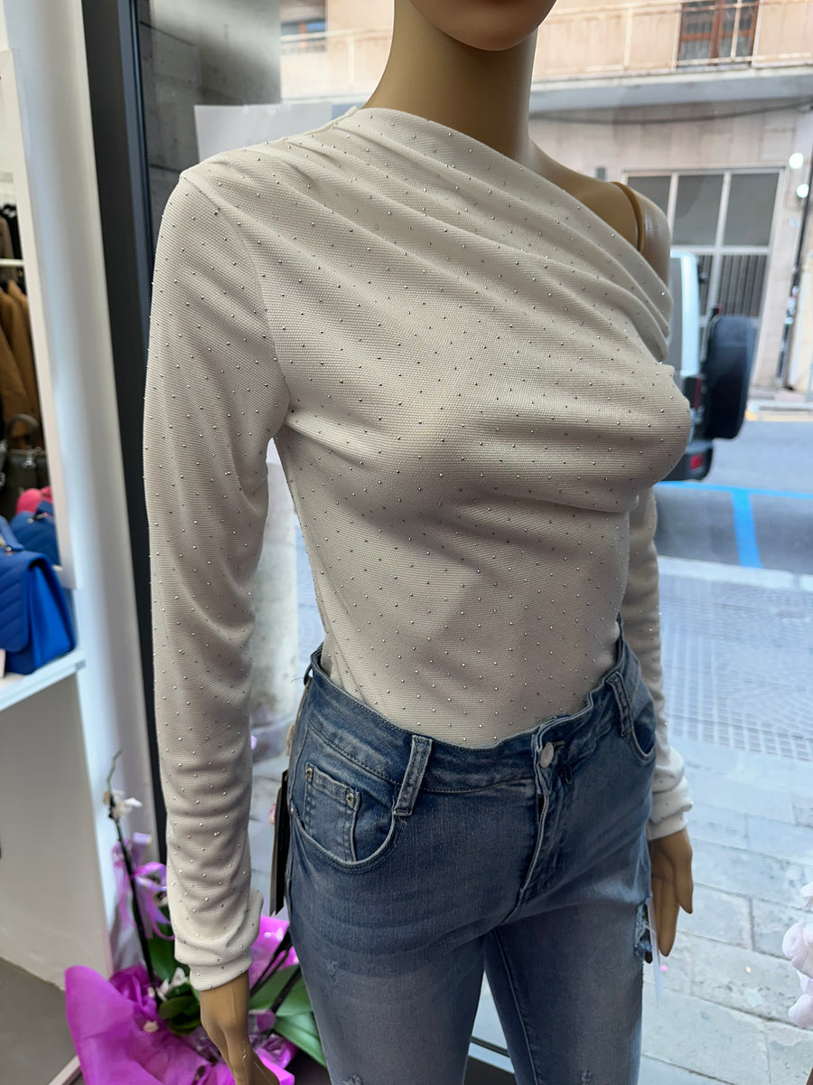 Maglia brillantinata bianca