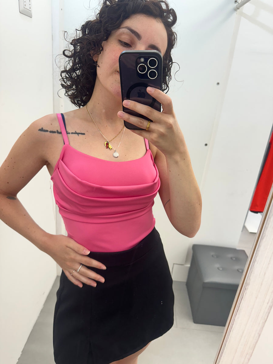 Body scollo rouge rosa