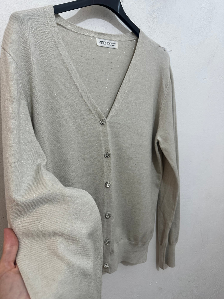 Cardigan lurex bottoncini gioiello