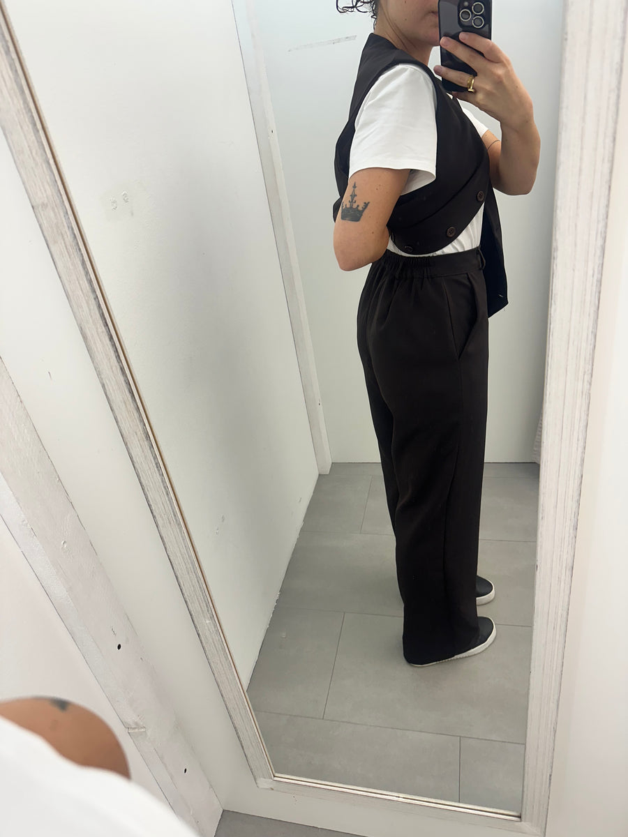 Completo gilet cioccolato