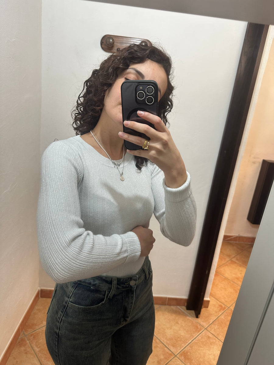 Maglioncino lurex girocollo