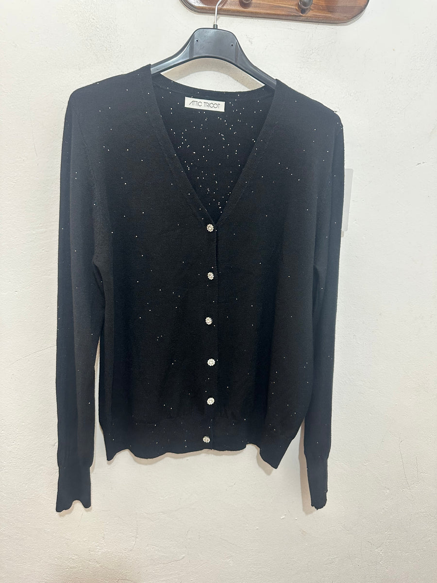 Cardigan lurex bottoncini gioiello