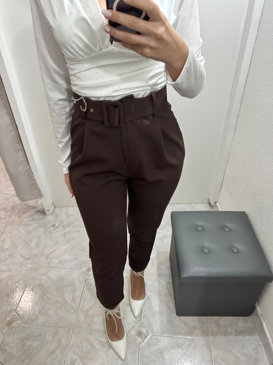 Pantalone cinturone cioccolato