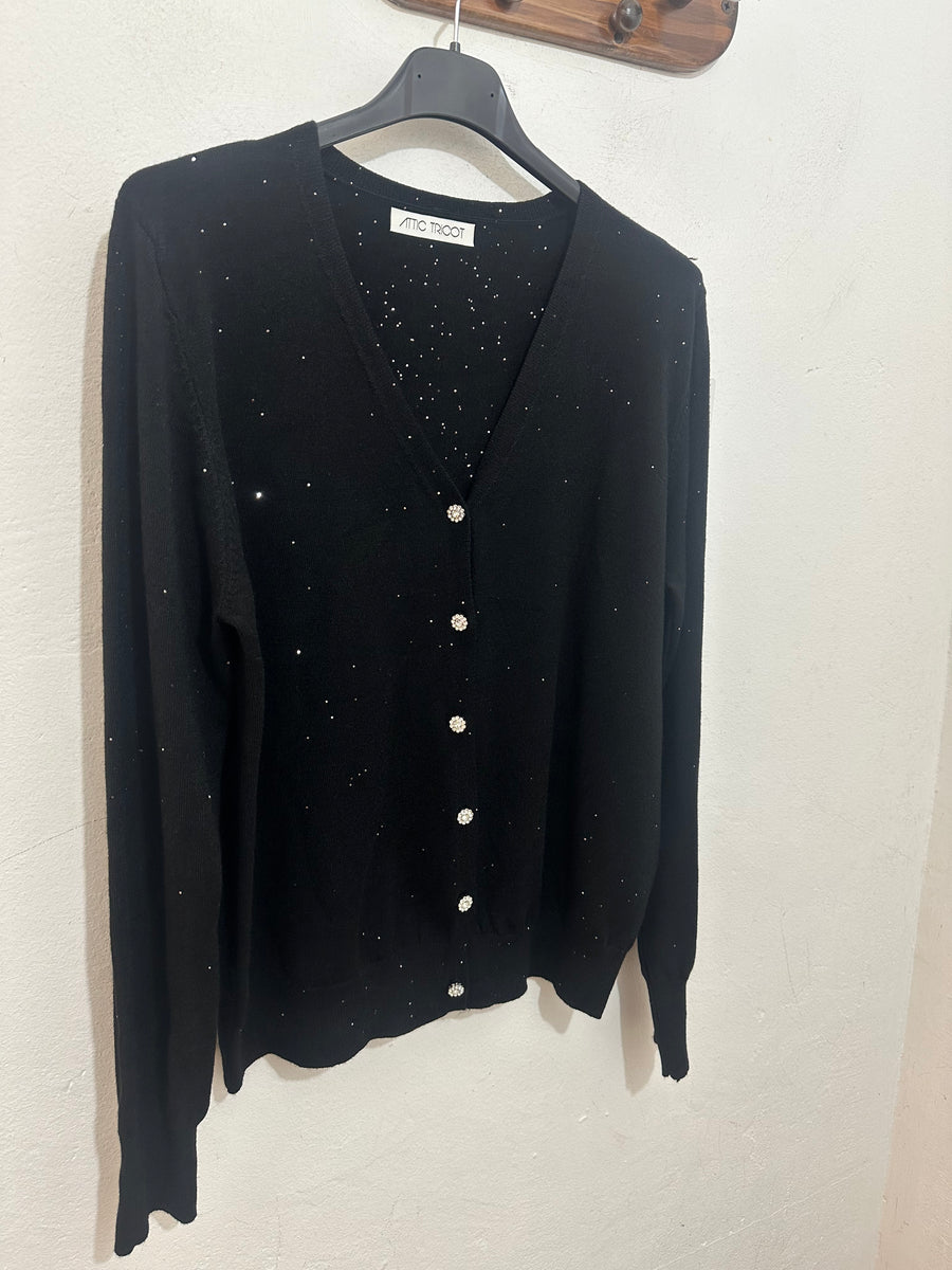 Cardigan lurex bottoncini gioiello