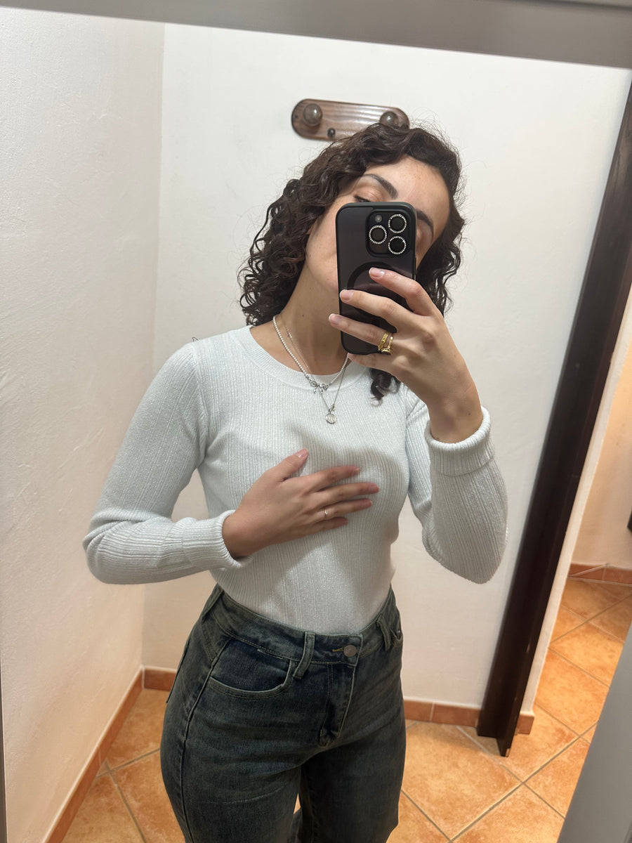 Maglioncino lurex girocollo