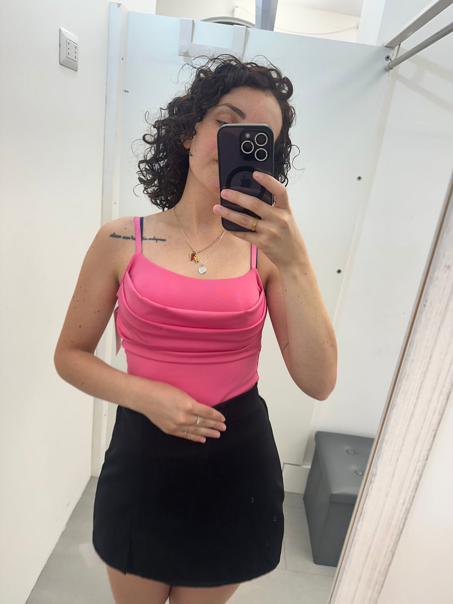 Body scollo rouge rosa
