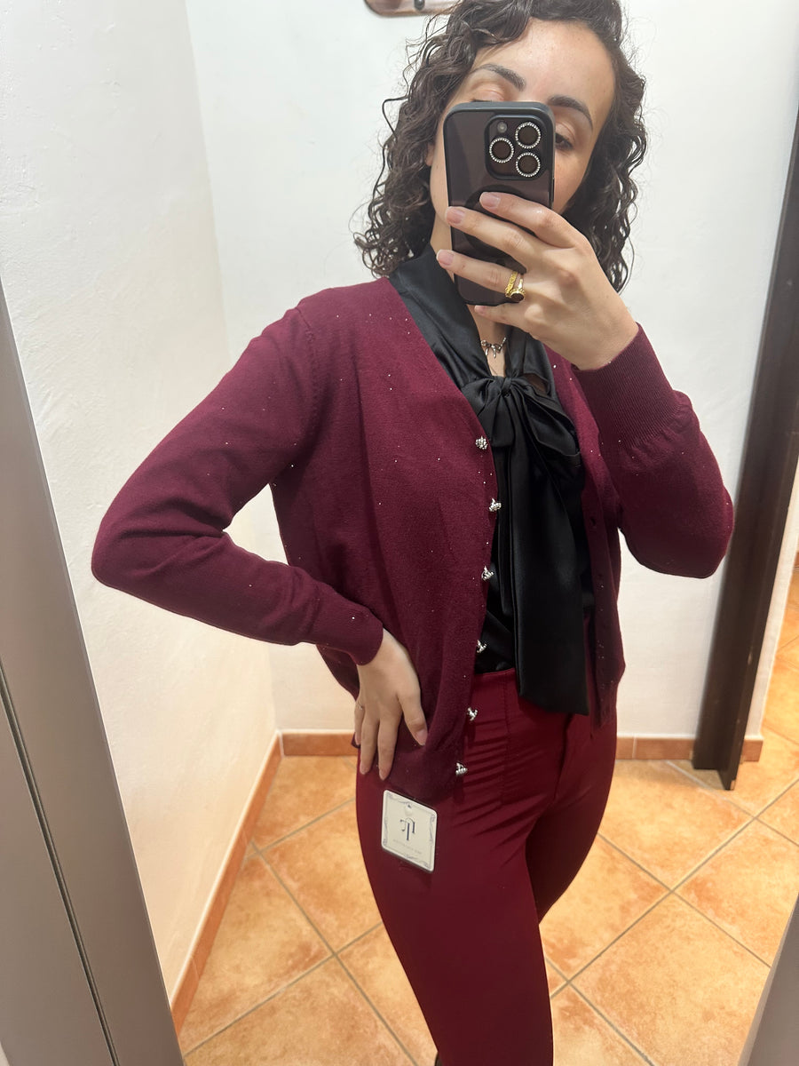 Cardigan lurex bottoncini gioiello