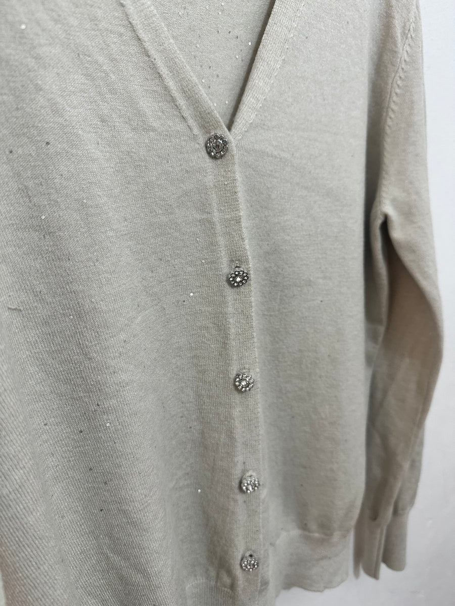 Cardigan lurex bottoncini gioiello