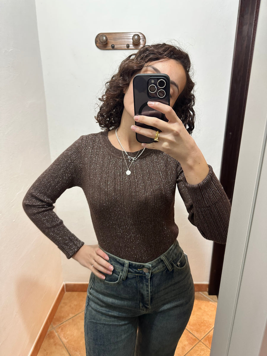 Maglioncino lurex girocollo