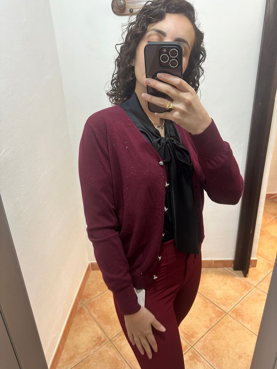 Cardigan lurex bottoncini gioiello