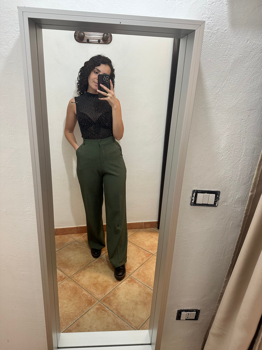 Body strass smanicato