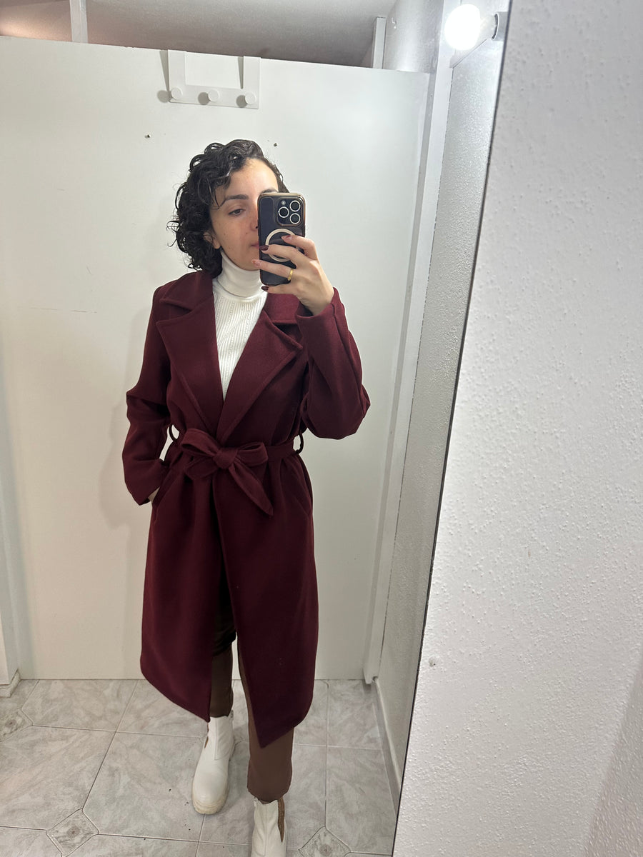 Cappotto lungo bordeaux