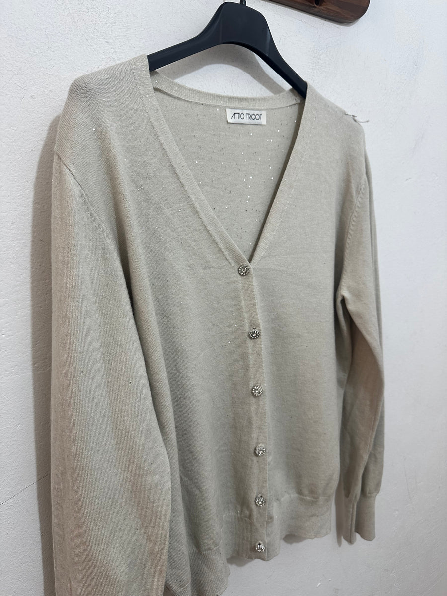 Cardigan lurex bottoncini gioiello