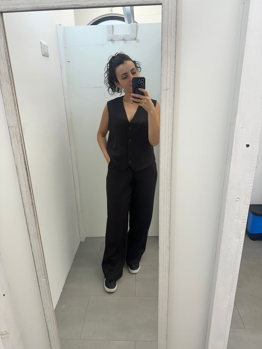 Completo gilet cioccolato