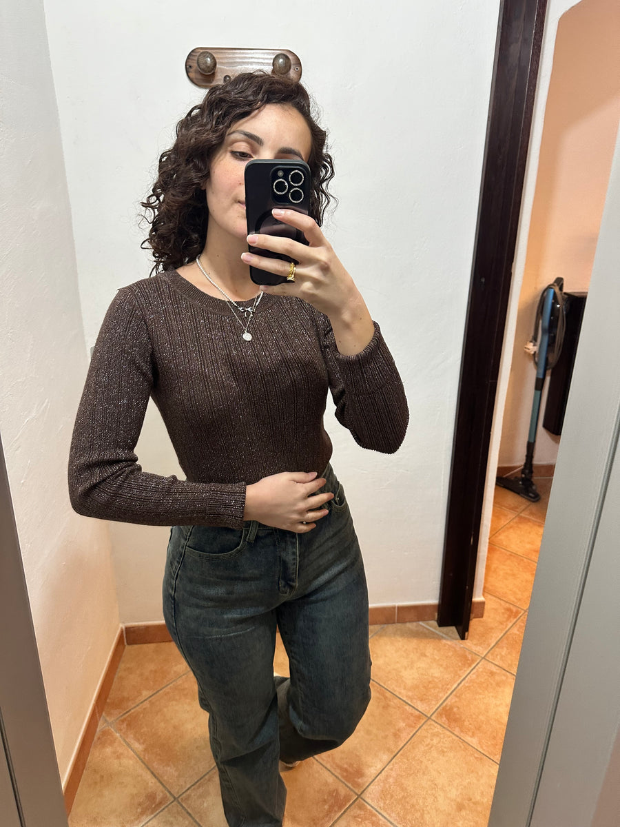 Maglioncino lurex girocollo